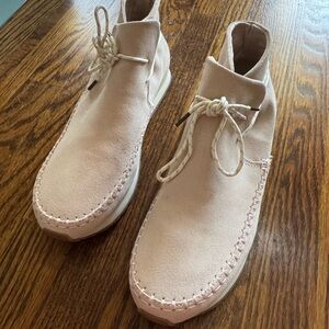 Toms Cream Suede Knitted Ankle Boots